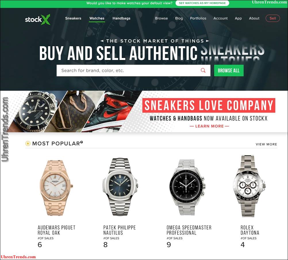 StockX startet Börsenmarkt-Style Marketplace für Watch Sales Online  