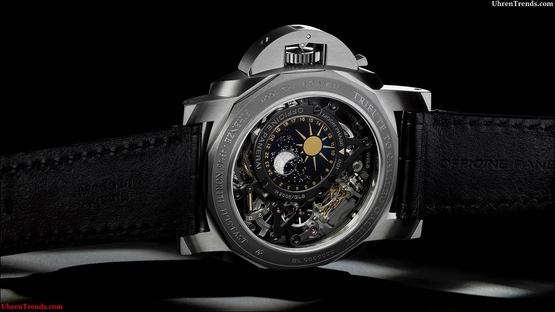 Panerai L'Astronomo Luminor 1950 Tourbillon Mond Phasengleichung der Zeit GMT Watch  