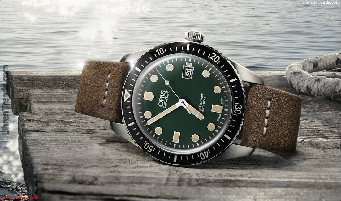 Oris Divers Sixty-Five Uhr mit grünem Zifferblatt  