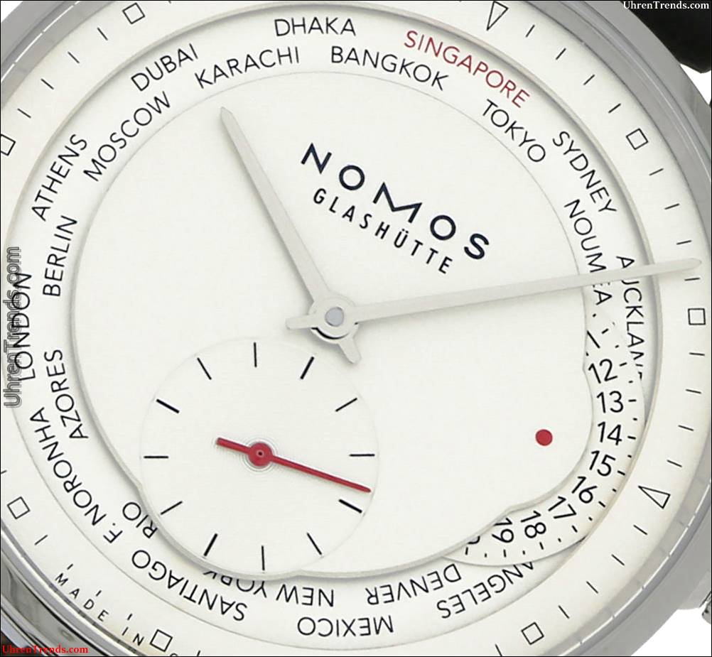 Nomos 'Red Dot' Limited Edition Zürich Weltzeituhr für Singapur  