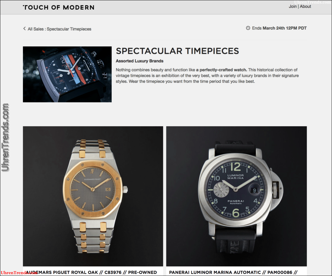 Wie man Uhren auf Touch Of Modern kauft  