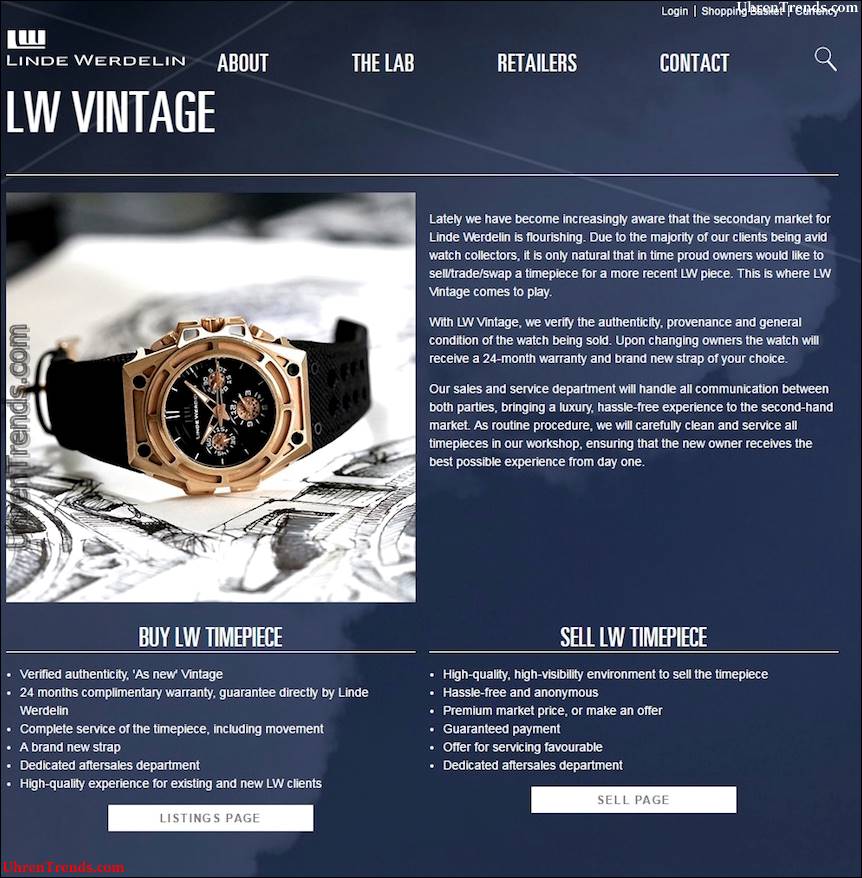 Linde Werdelin führt "LW Vintage" ein, den ersten markengeschützten Gebrauchtuhrenmarkt  