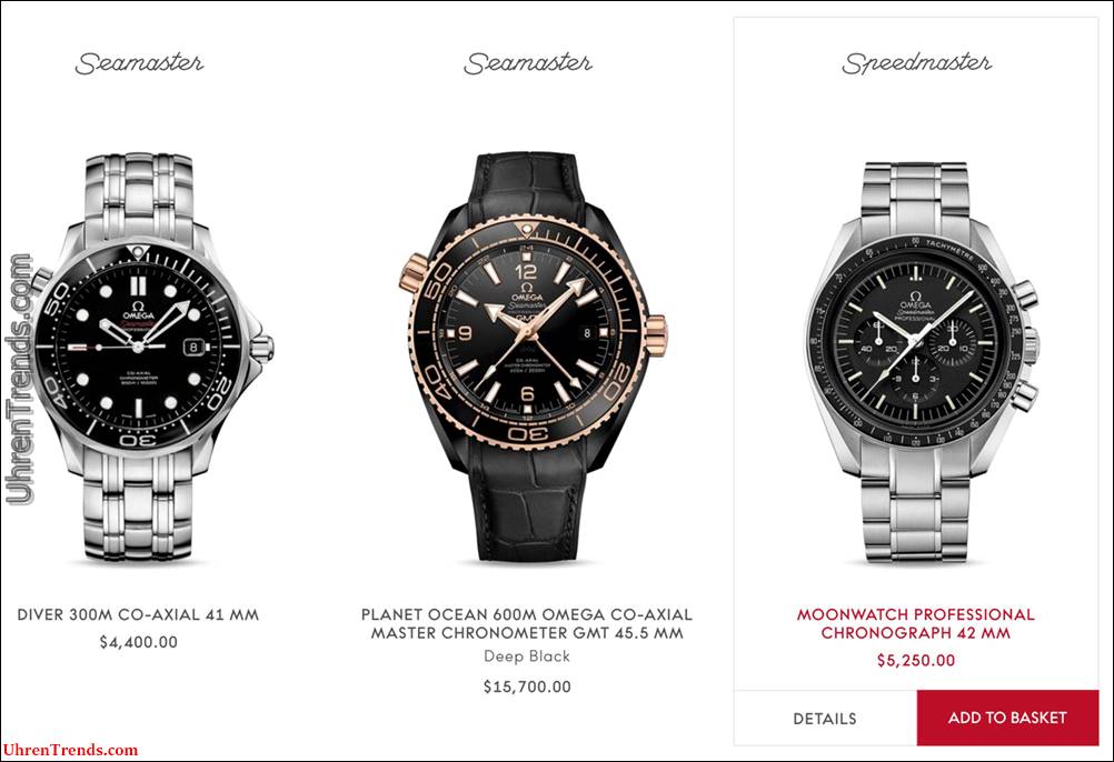 Omega Watches startet E-Commerce für die USA  