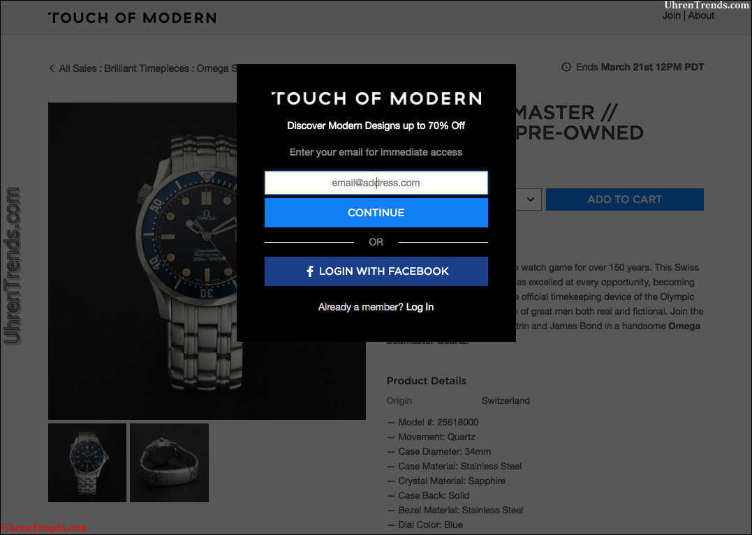 Wie man Uhren auf Touch Of Modern kauft  