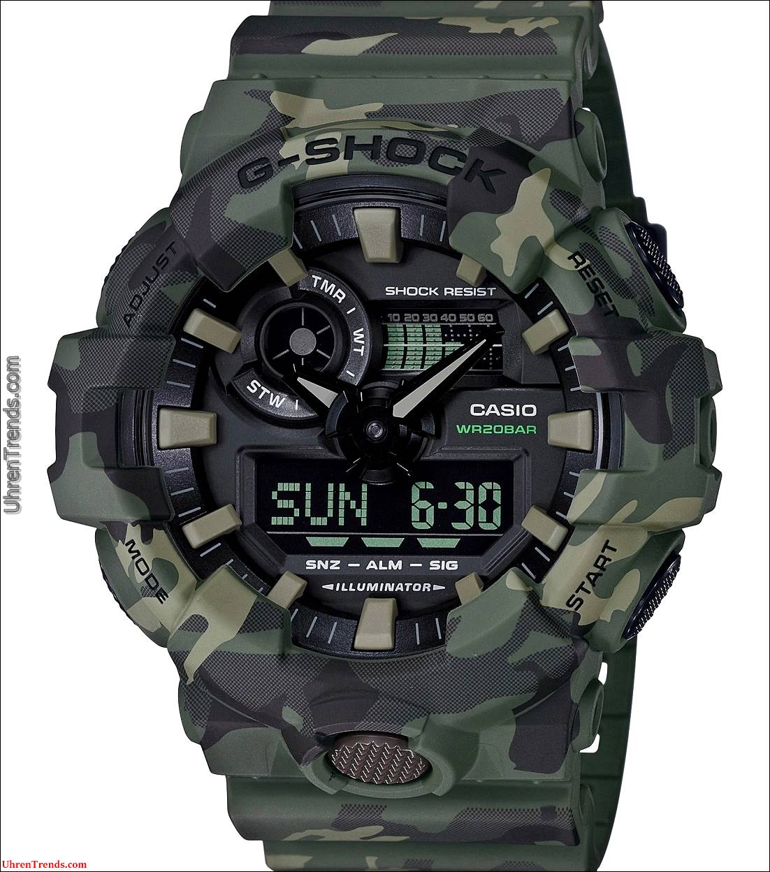 Casio G-Shock GA700CM-2A, GA700CM-3A & GA700CM-8A 'Camouflage Kollektion' Uhren  