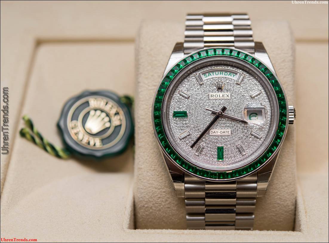 Super Rare € 430.000 Rolex Day-Date 40 Grün Smaragd Platinum Watch Hands-On  