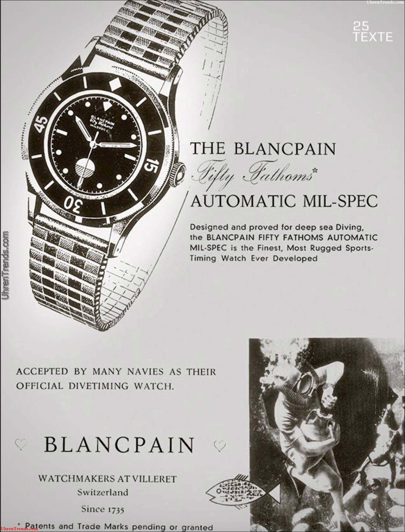 Blancpain-Tribut zu Fünfzig Fathoms Mil-Spec Uhr  