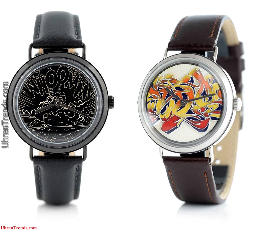 Herr Jones Whoomm & Wildstyle Uhren mit Cloisonné Zifferblättern  