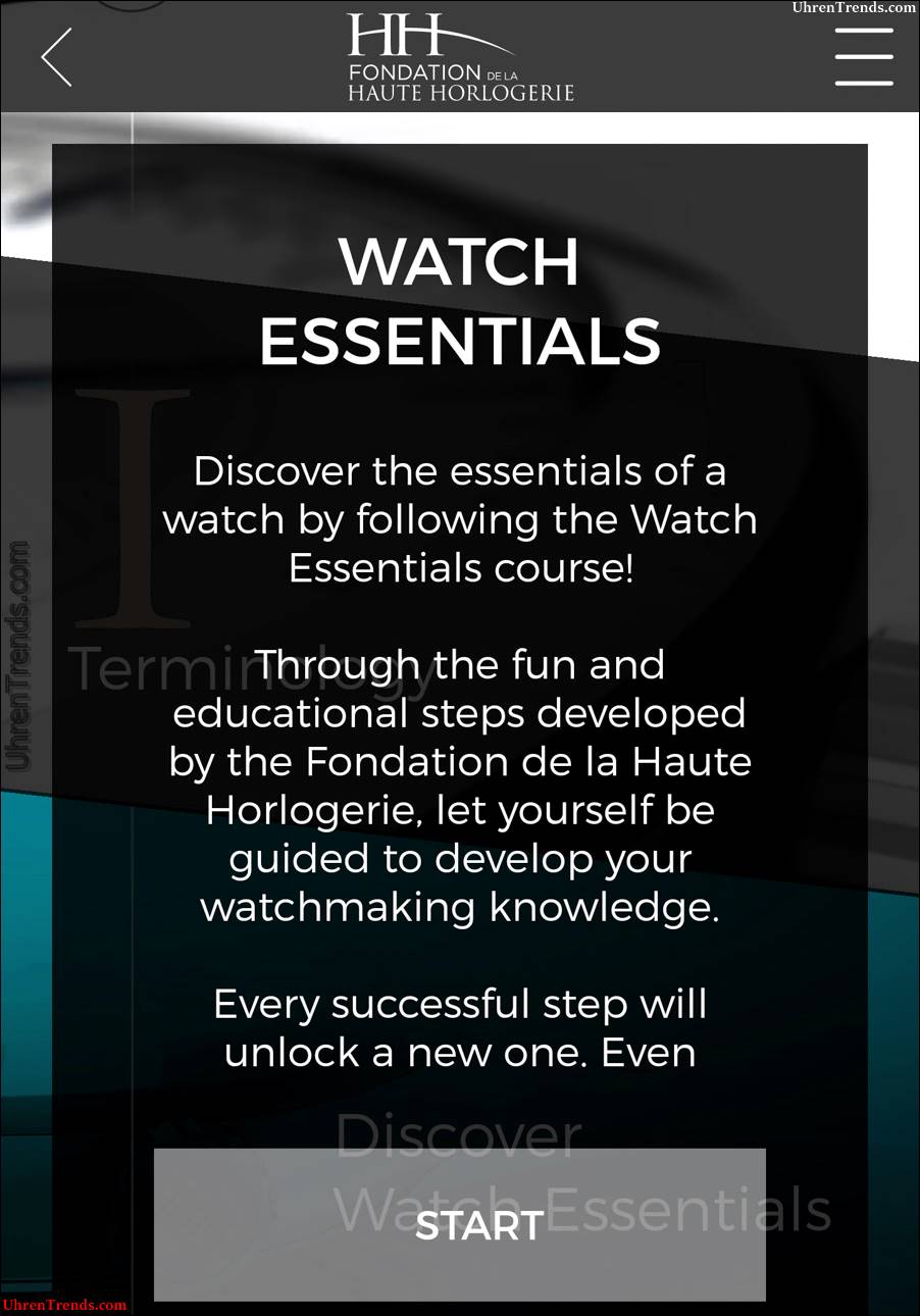 Watch Essentials Horologie Know-How Smartphone App von FHH gestartet  