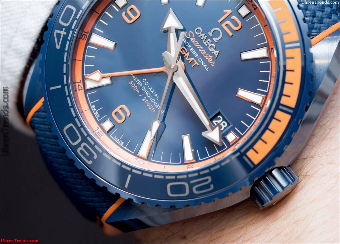 Omega Seamaster Planet Ocean Große blaue Keramik GMT Uhr Hands-On  